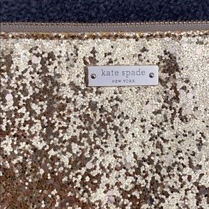 Kate Spade Gold Gia Glitter Clutch
